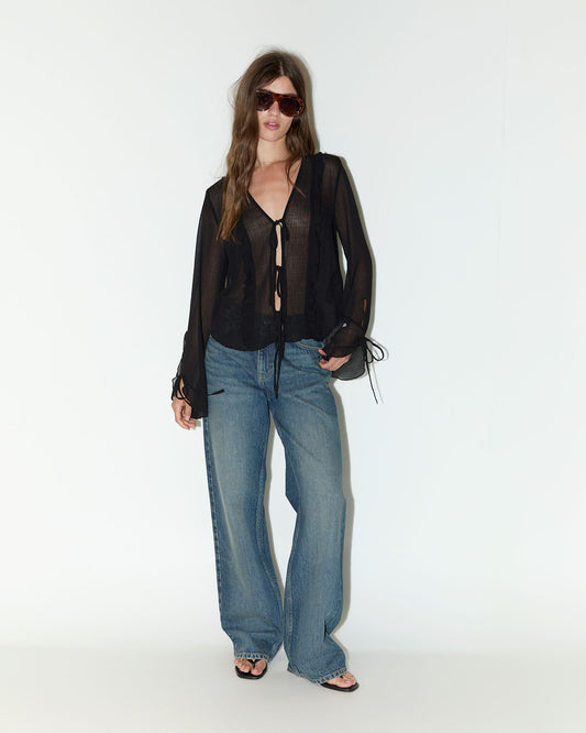 Jeans straight high rise