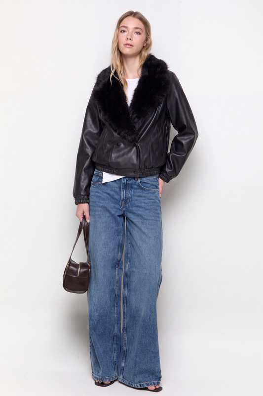 BOMBER EFECTO PIEL CUELLO PELO