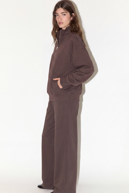 BAL HALF-ZIP SWEATSHIRT SOFT TOUCH - Deep Mahogany