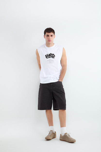 Camiseta sin manga print skate