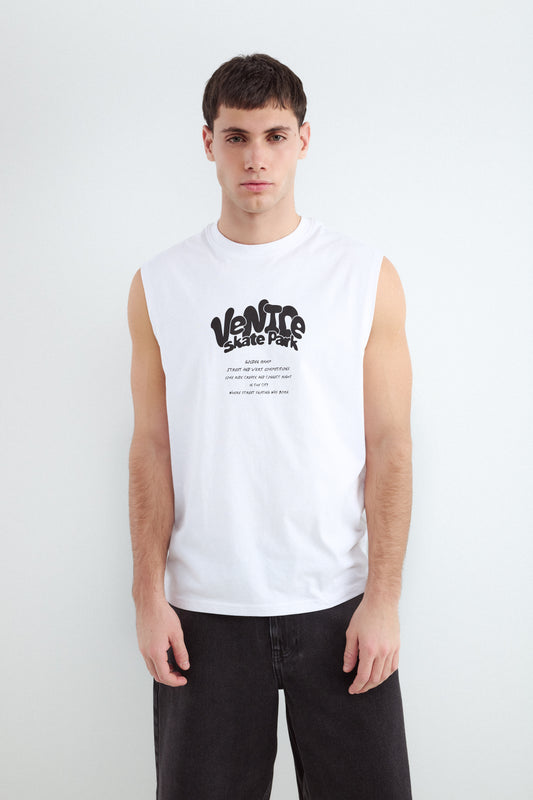 Camiseta sin manga print skate