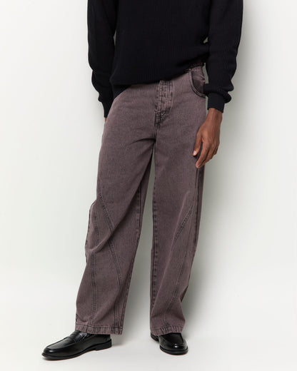 Washed Jeans - Burgundy