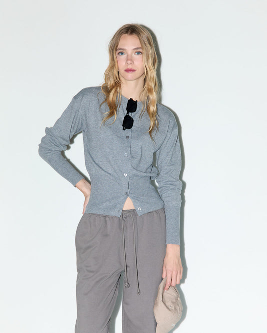 BAL KNIT CARDIGAN - Gray Melange