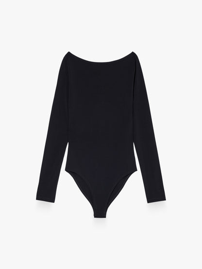 Long-sleeved boat neck bodysuit