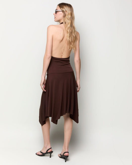 Vestido halter drapeado