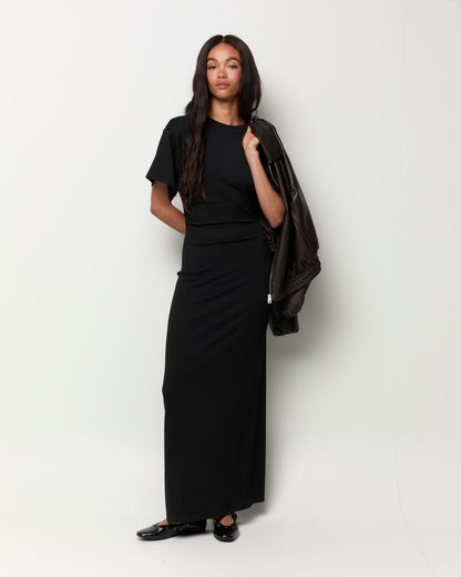Vestido largo drapeado