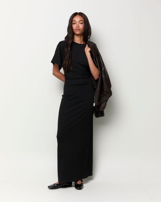 Vestido largo drapeado