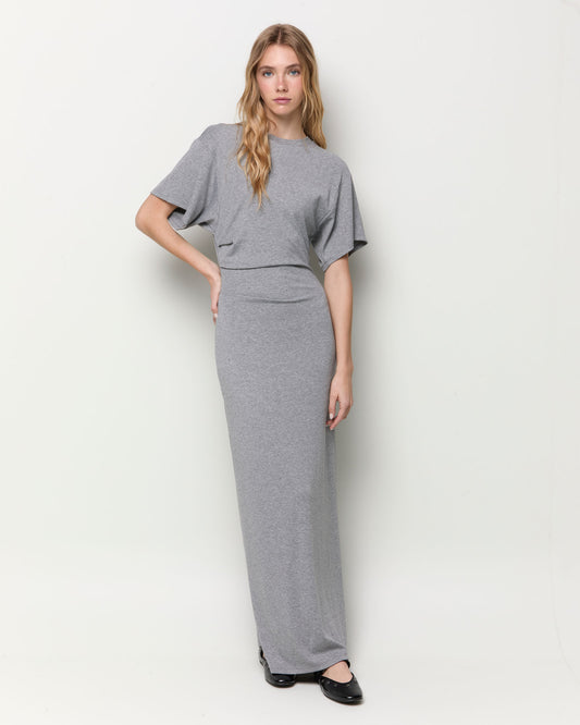 BAL MIDI DRESS SS - Gray Melange