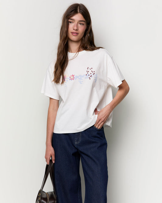 Camiseta boxy print