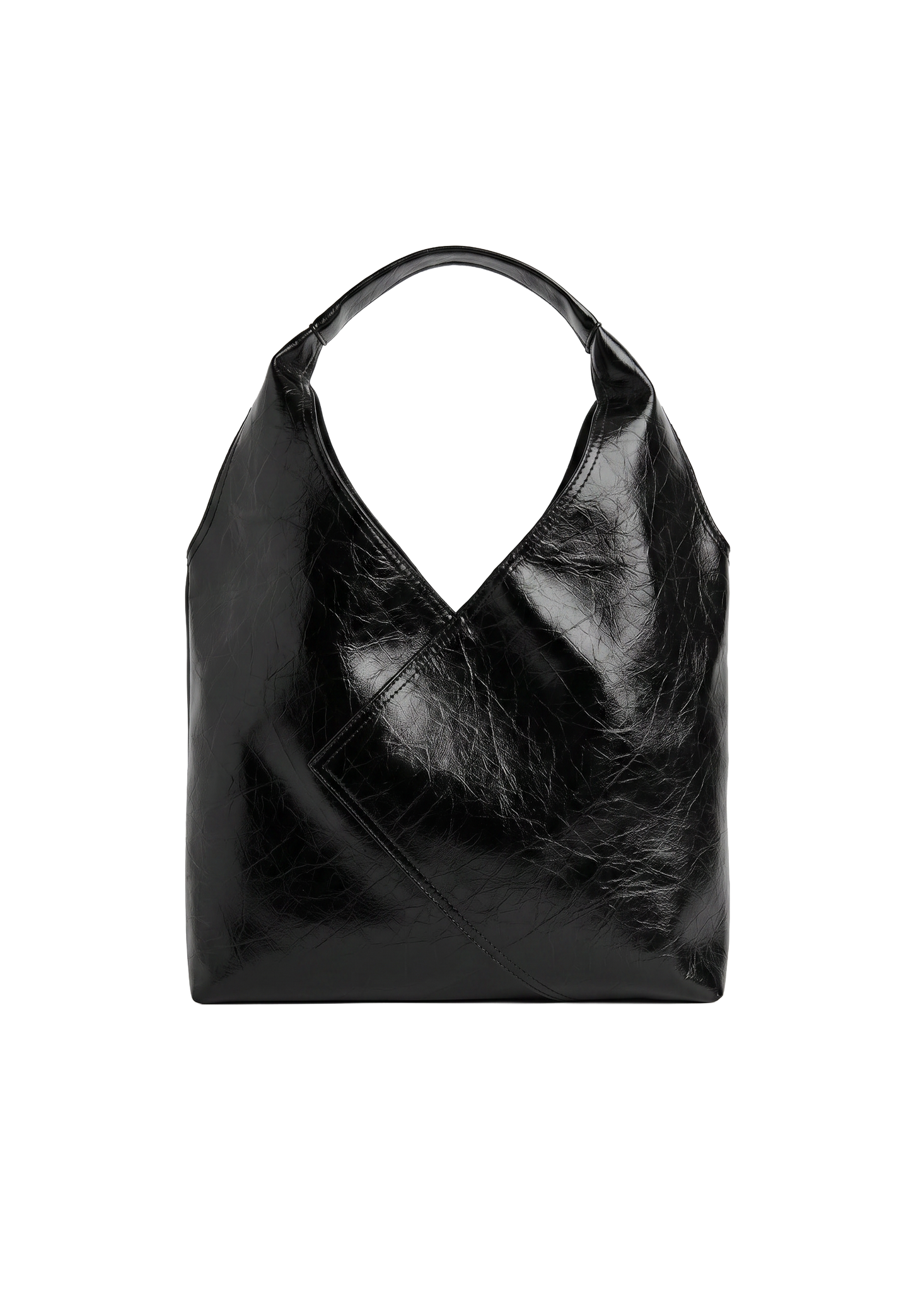 Faux leather shopper bag with buckle