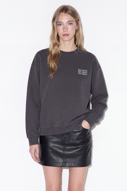 Sudadera cuello redondo texto