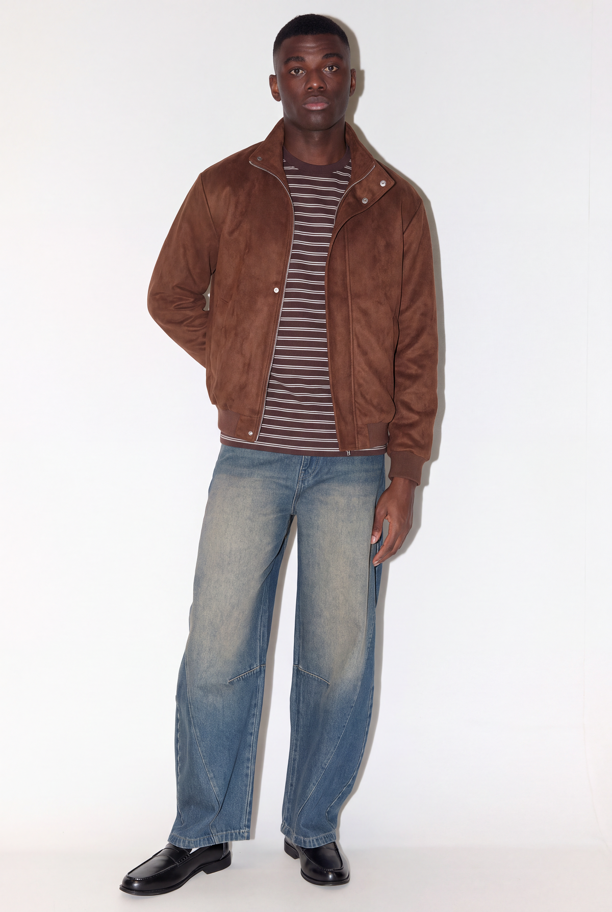 Cazadora bomber efecto suede