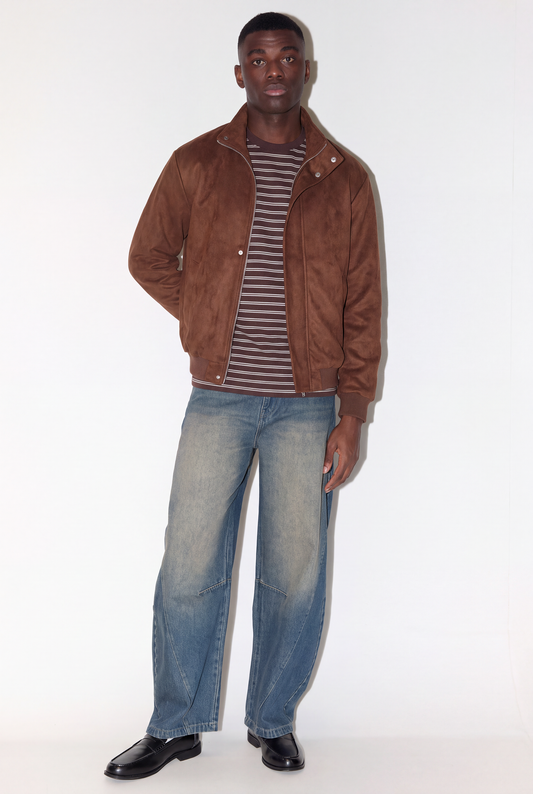 Cazadora bomber efecto suede