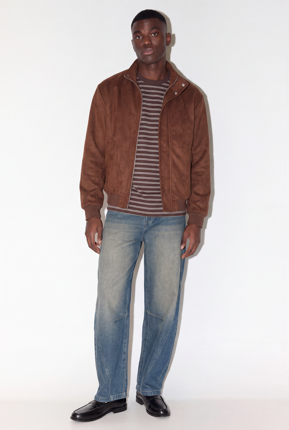 Cazadora bomber efecto suede