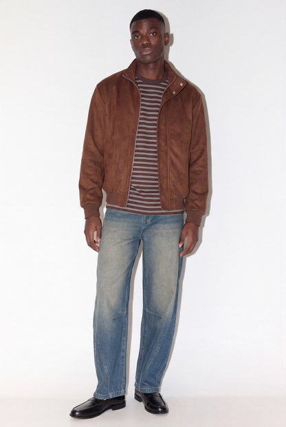 Cazadora bomber efecto suede