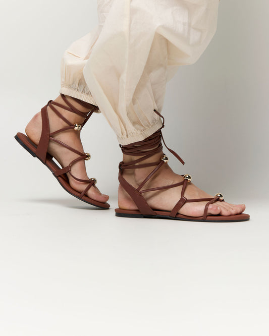 Strappy faux leather sandals