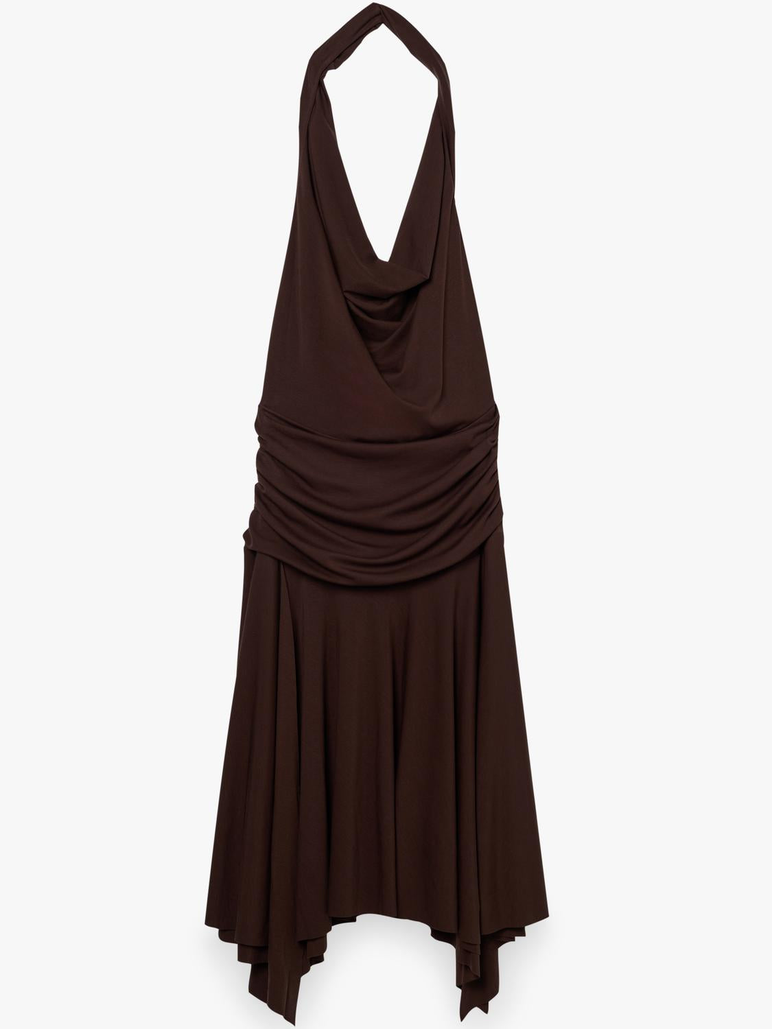 Vestido halter drapeado