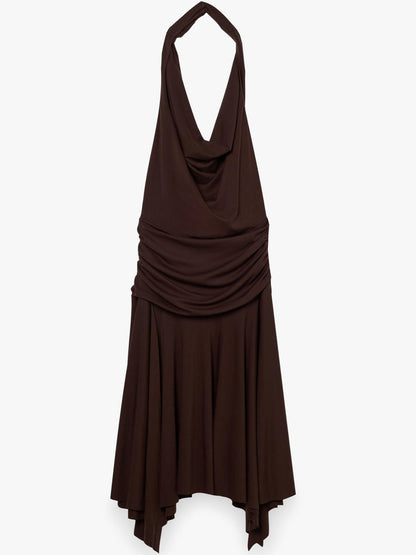 Vestido halter drapeado