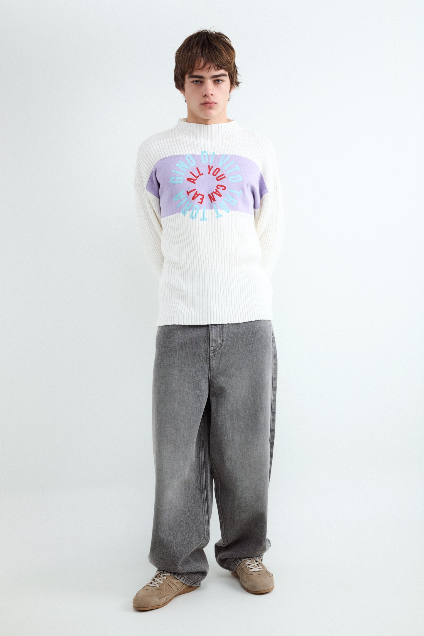 Jersey Cuello Redondo Estampado