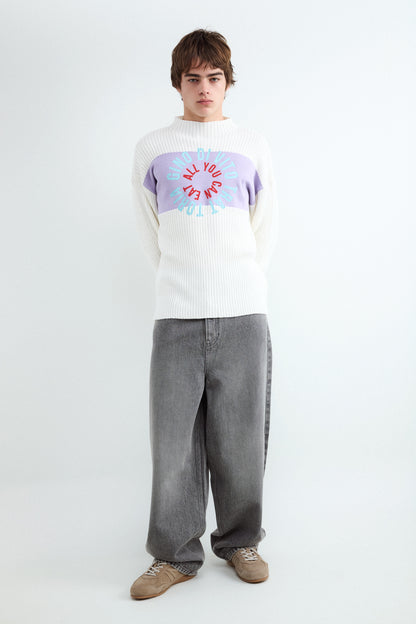 Jersey Cuello Redondo Estampado