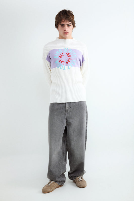 Jersey Cuello Redondo Estampado