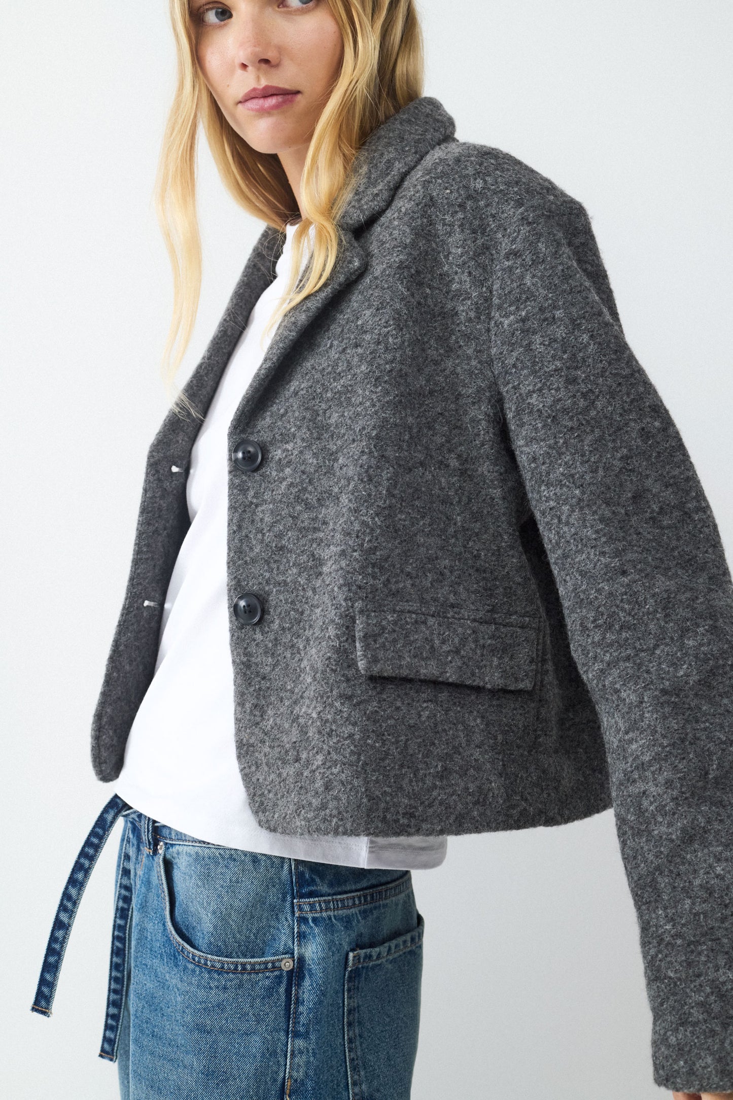 CHAQUETA CORTA EFECTO LANA