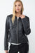 CHAQUETA ENTALLADA EFECTO CUERO CREMALLERA