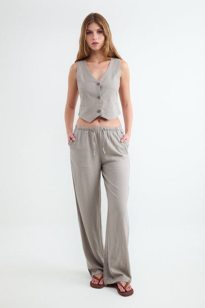 Pantalones Wide Leg Jogger rústicos