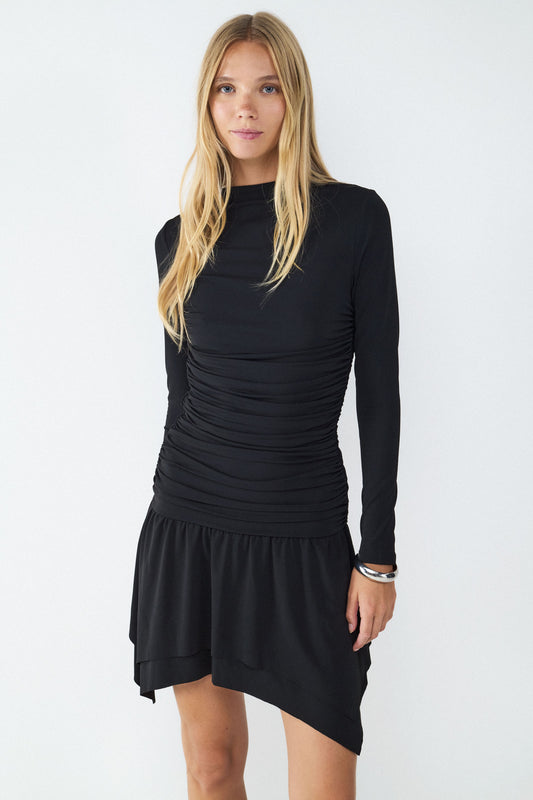 Vestido midi drapeado