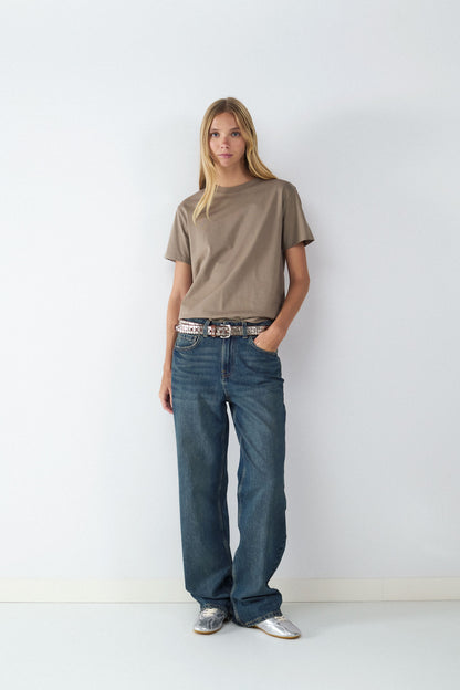 JEANS STRAIGHT TIRO ALTO