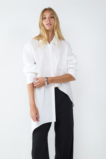 Camisa popelín asimétrica