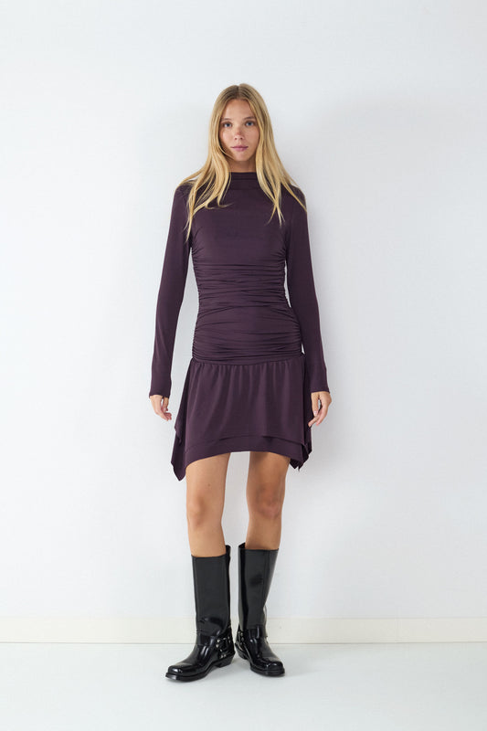 Vestido midi drapeado