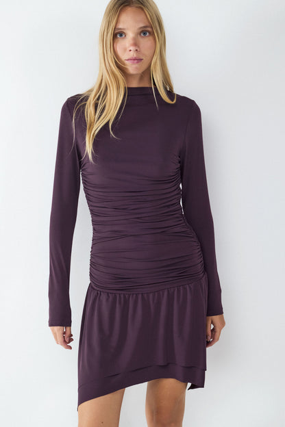 Vestido midi drapeado