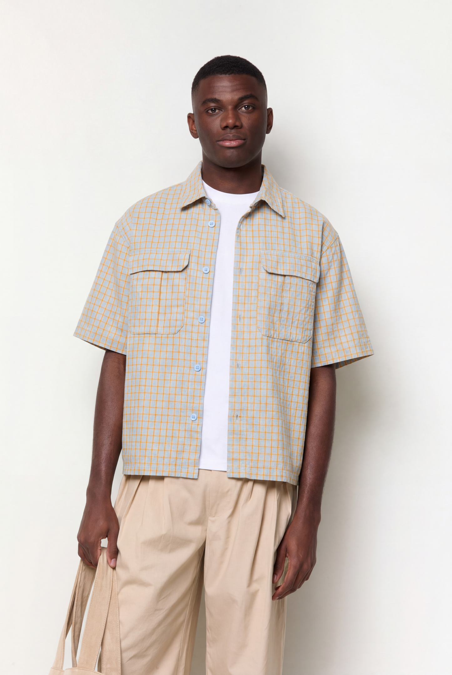 Camisa Manga Corta Cuadros Bolsillo