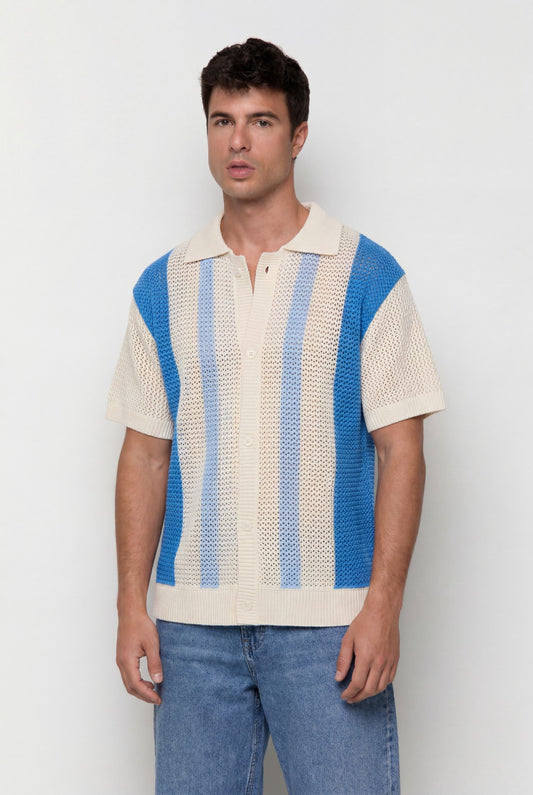 Crochet knit shirt