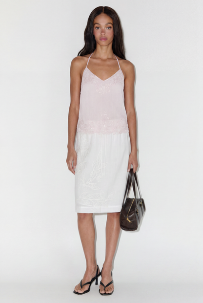 Embroidered Midi Skirt