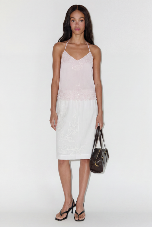 Falda Midi bordados