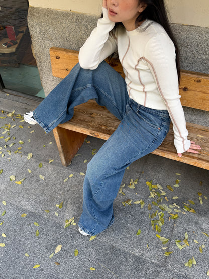 Jersey canalé costuras