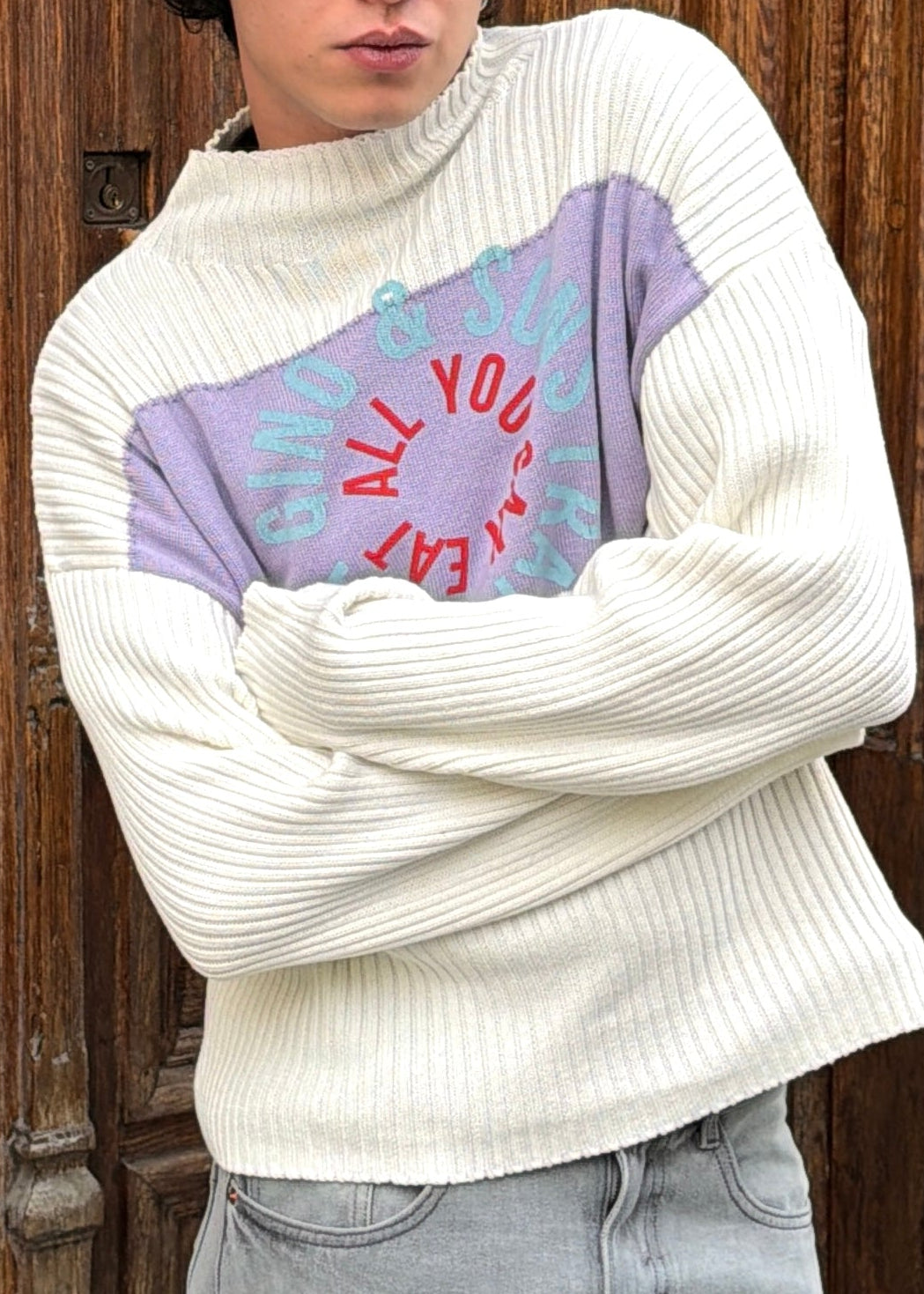 Jersey Cuello Redondo Estampado