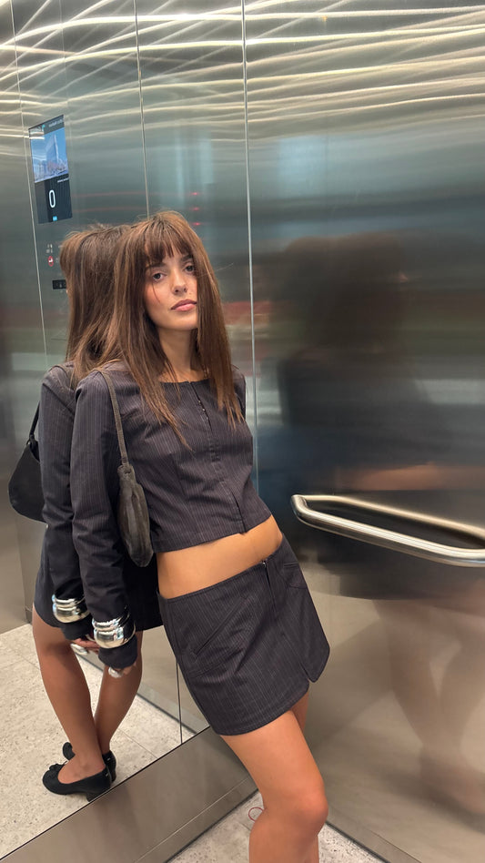 MINI FALDA RAYAS CREMALLERA