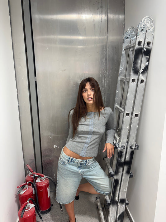 Long-sleeved button-down shirt