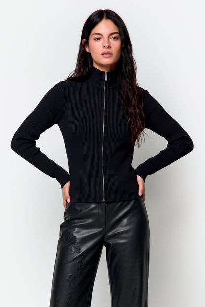 CAMISOLA DE MALHA BAL COM FECHO TOTAL - Preto
