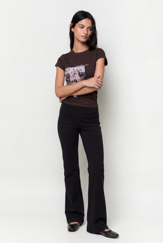 Pantalón flare elástico