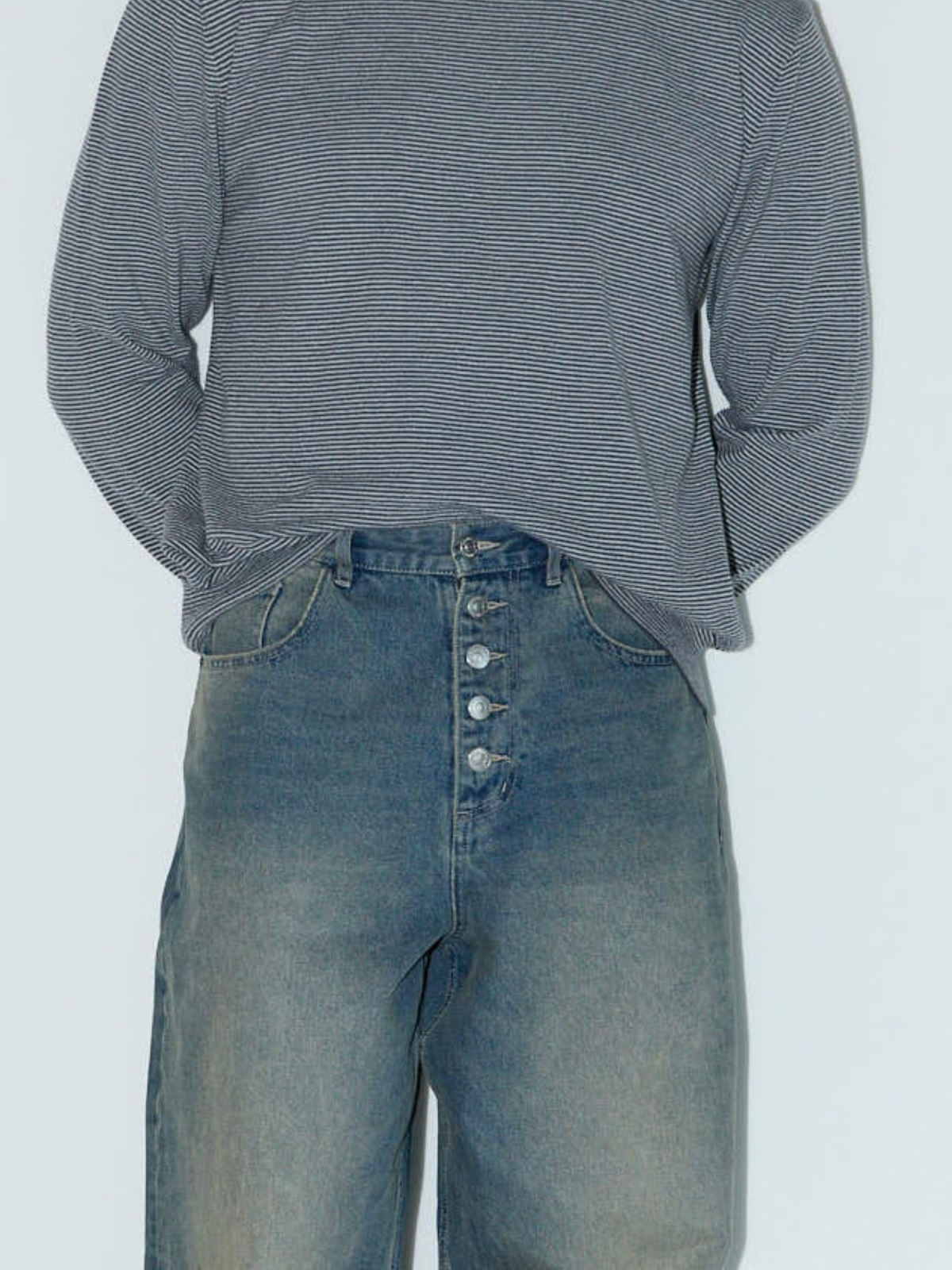 Jeans barrel botones
