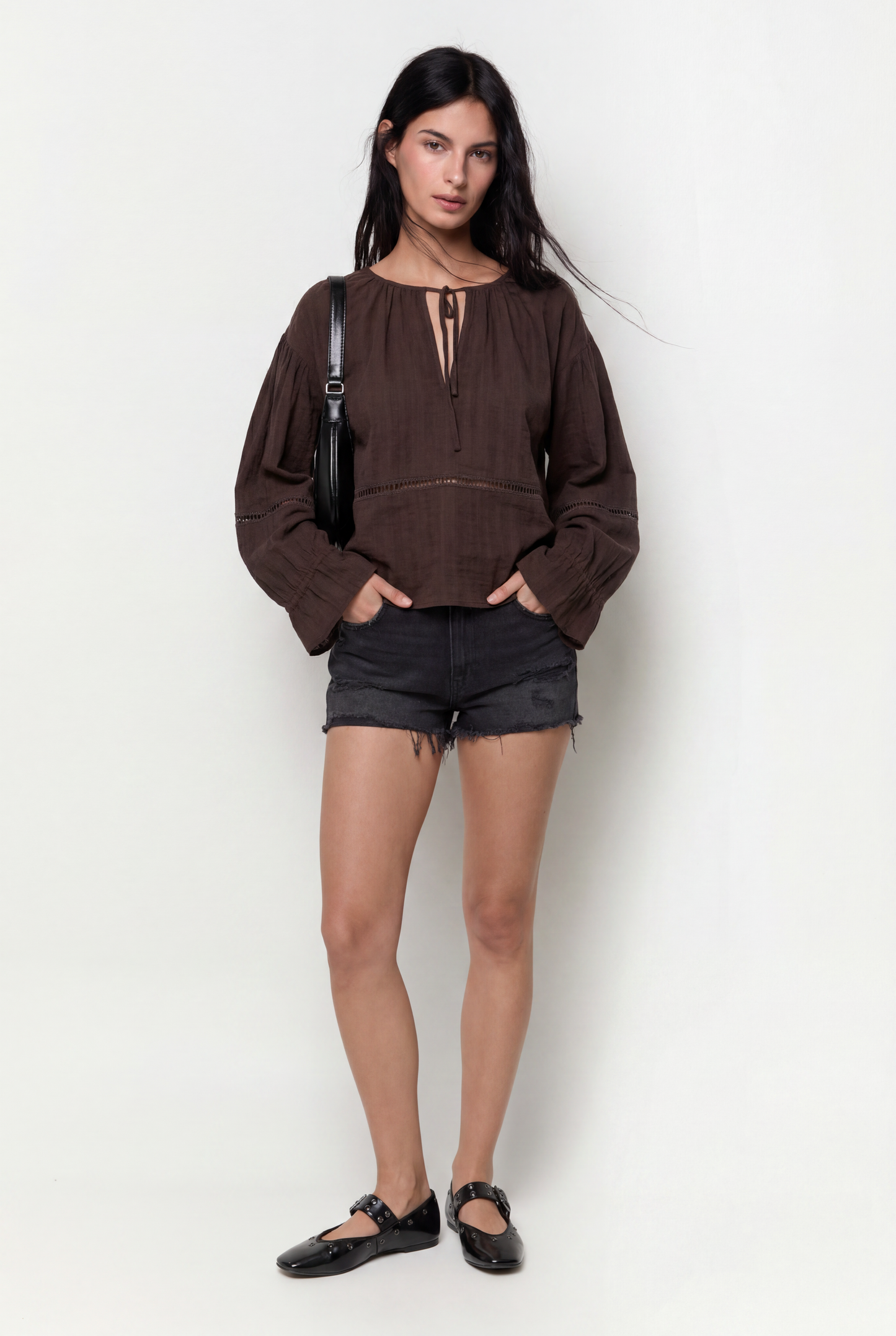 Shorts Denim Tiro alto