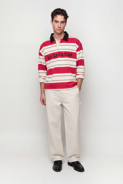 Sudadera Cuello Polo Stripped