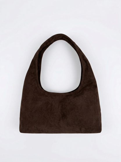 Faux suede shoulder bag
