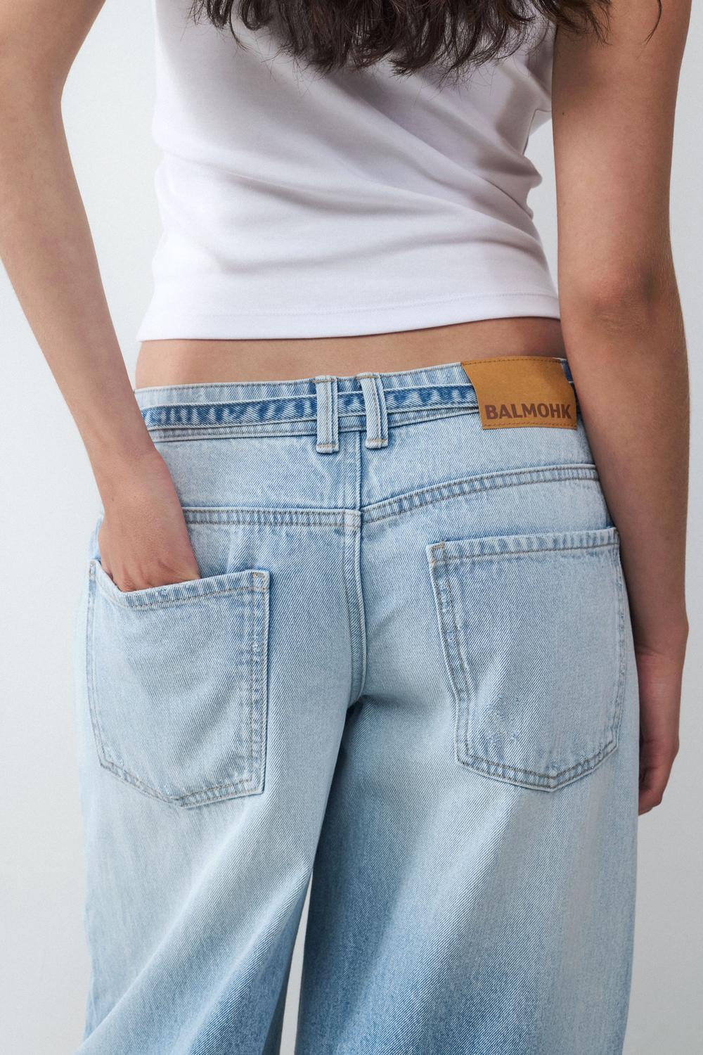 Jeans wide leg cordón