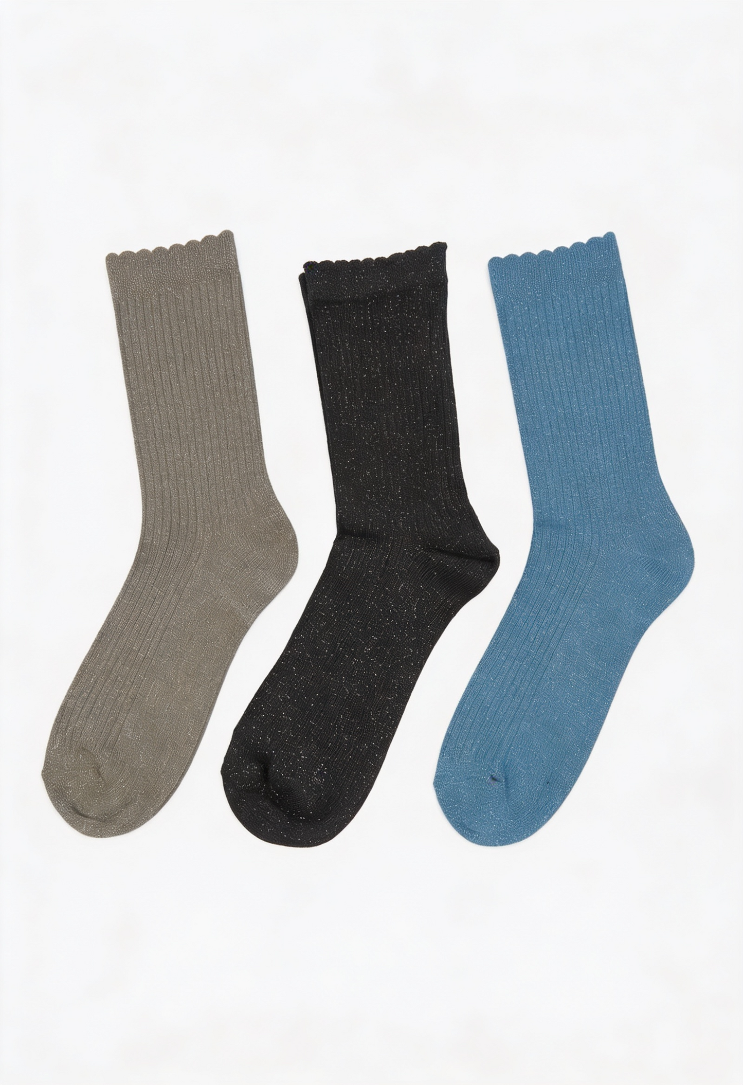 Pack 3 calcetines canalé con lurex