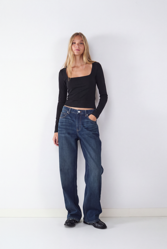 Jeans straight mid rise